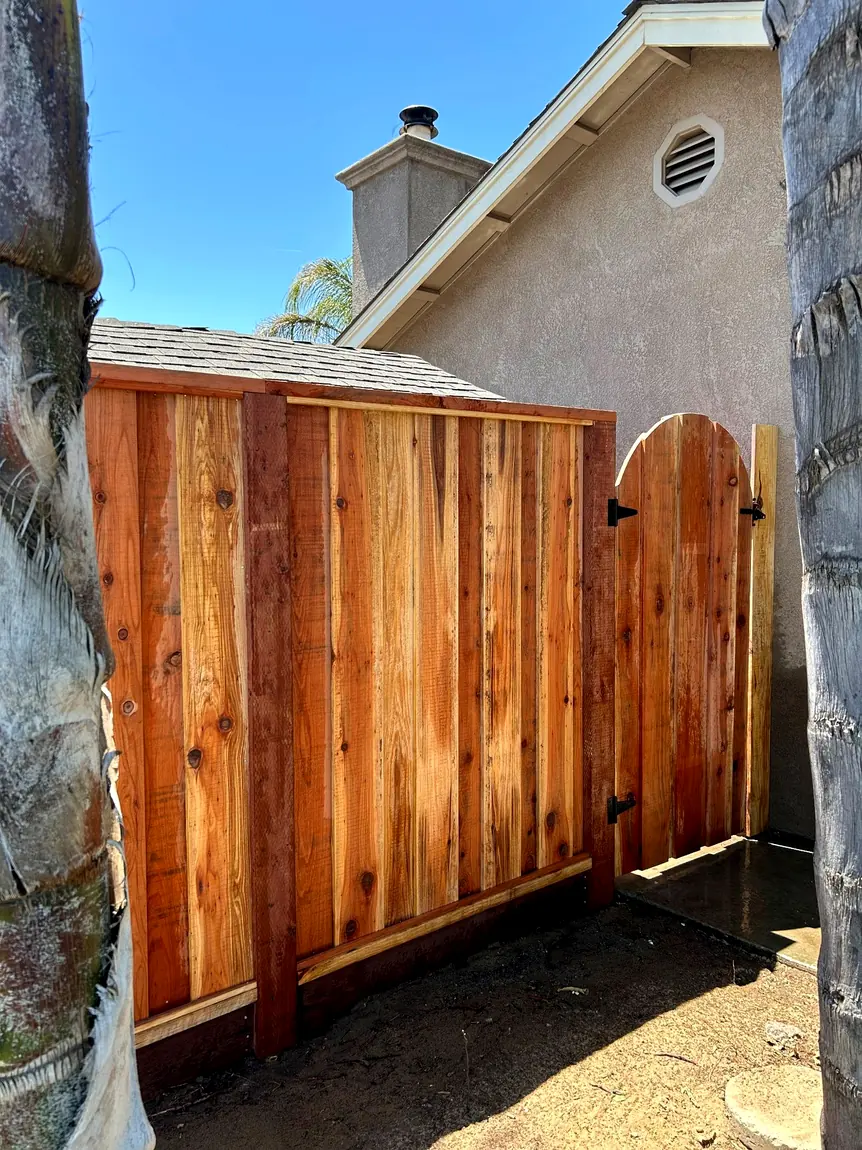 Arched wood gate