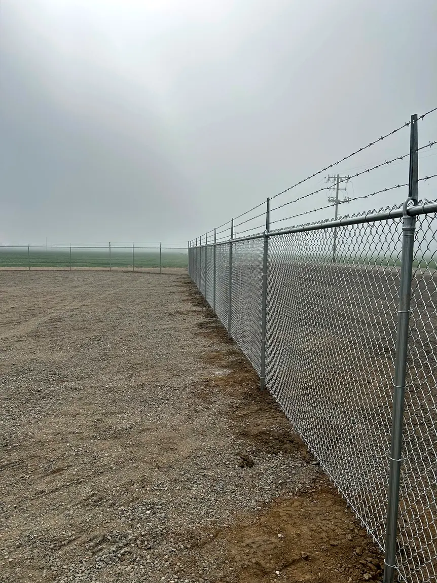 Chain-link fence around an open area