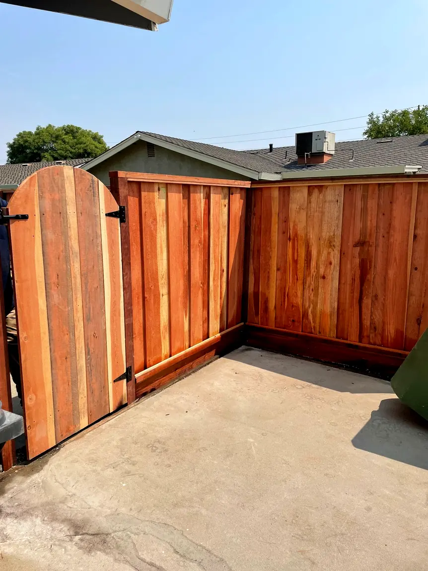 Arched wood gate